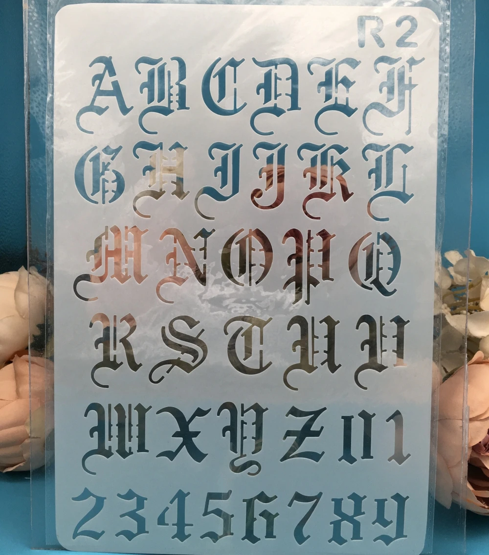 Plantillas de capas para manualidades, 26cm, letras del alfabeto, pintura, álbum de recortes, estampado, decoración en relieve, plantilla de tarjeta de papel, F5171-r2