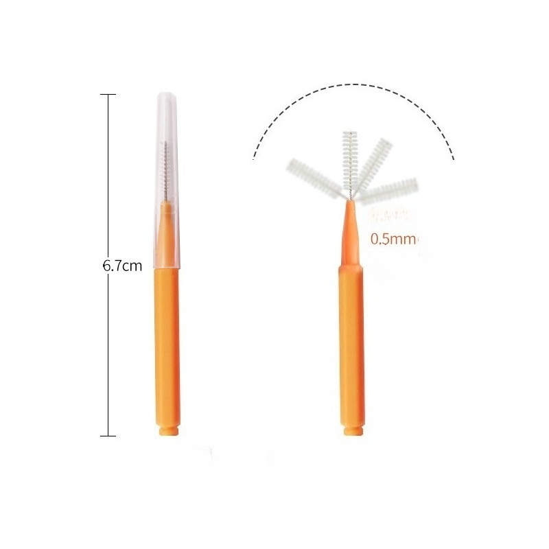 30pcs interdentaires droites pour adultes, nettoyage des brosses interdentaires, appareils orthodontiques, espaces entre les