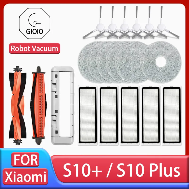 Accesorios para Robot aspirador Xiaomi S10 + / S10 Plus, cepillo principal, Cepillo Lateral, filtro Hepa, paño de mopa, repuestos