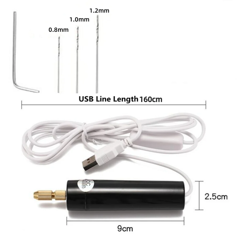 สว่านไฟฟ้าขนาดเล็กแบบมือถือเครื่องมือเจาะไฟฟ้าแบบ USB สำหรับทำเครื่องประดับอีพอกซีเรซินเครื่องมือแกะสลักไม้งานฝีมือ