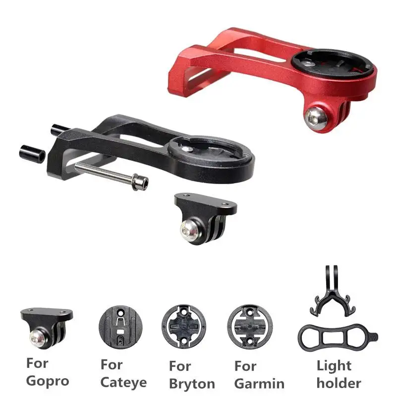 Aluminium Alloy Bicycle Computer Mount Holder Headlight Clamp Bike Handlebar Extension Bracket Adapter for GARMIN Edge GPS Gopro