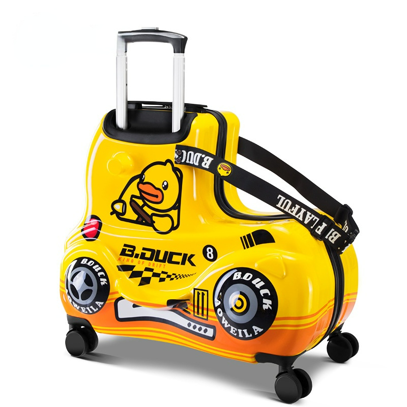 Sacos de viagem para crianças, Bagagem do tamanho médio, Mala de viagem com rodas, Little Yellow Duck Rolling Bagagem Case