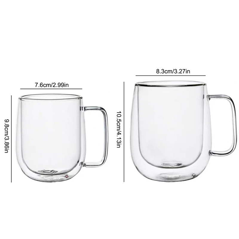 150-350ml ทนความร้อนสูง Borosilicate แก้วแก้วผนังคู่แก้วกาแฟถ้วยนมนมถ้วยล้างถ้วยของขวัญ