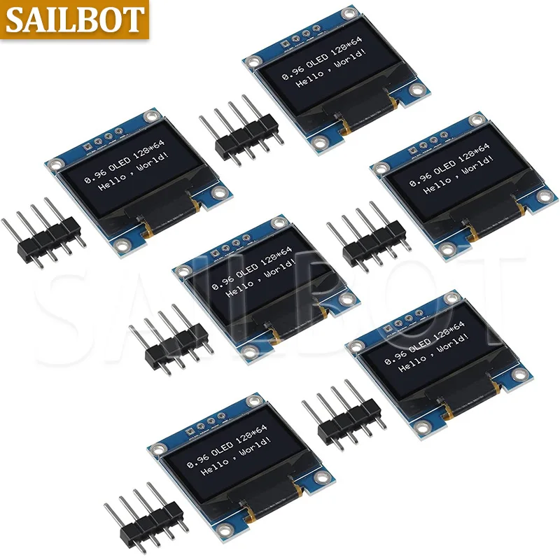1-10PCS 0,96-calowy moduł wyświetlacza OLED I2C IIC SPI Serial 128X64 SSD1315 LCD 3.3-5V 4-pinowy biały/niebieski/żółty niebieski dla Arduino