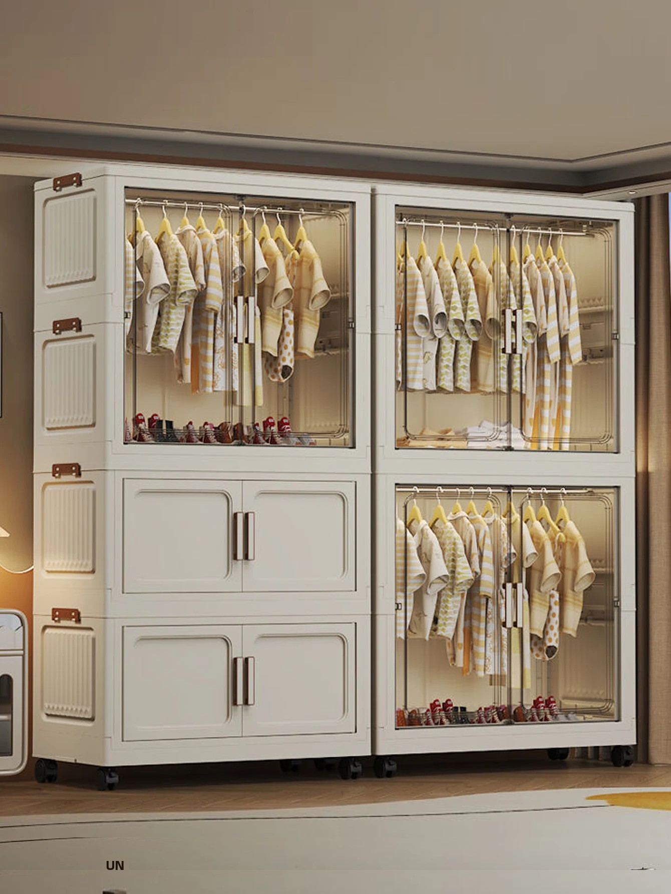 Armoire de rangement pliante multi-scènes blanc/noir/gris, pour la maison, le bureau, la cuisine, la salle de bain, organisateur multifonctionnel avec portes