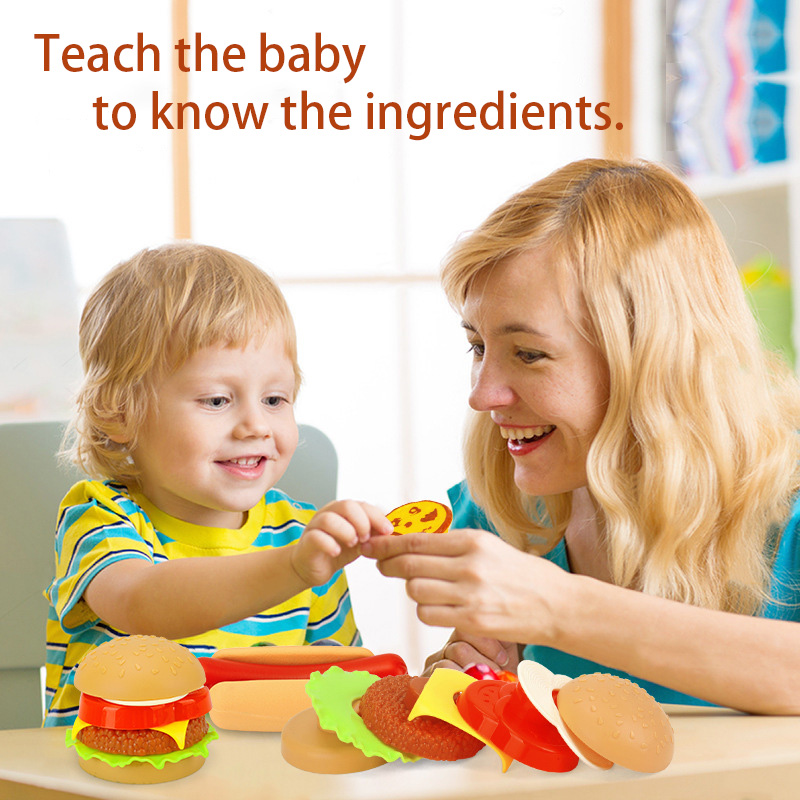 Simulation Hamburger Spielzeug für Kinder Pretend Spielen Kochen Chips Pizza Westlichen Lebensmittel Küche Kochen Gerichte Spielzeug Set Mädchen Bildung