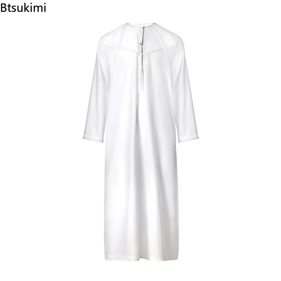 2025 abaya islâmico masculino robe muçulmanos vestidos djellaba simples moda apliques camisas vestido árabe masculino roupas étnicas presente thobe