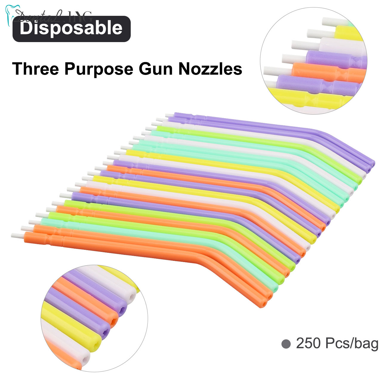 250 Stück Einwegdüsen Tipps für Dental Triple Air Wasserspritze 3-Wege-Spritze für Zahnarztstuhleinheit
