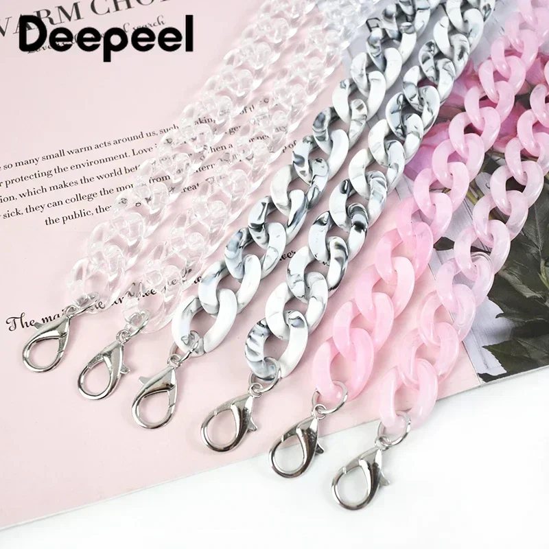 Deepeel 60cm Resin Chains for Women's Bag Shoulder Strap Acrylic Chain Purse Replace Handle Handbag Parts Hardware Accessories