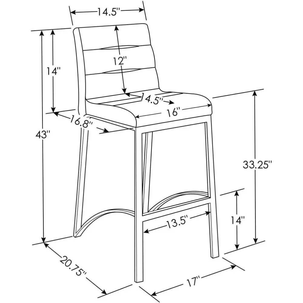 Lynx Bar Stool with Metal Base - Black