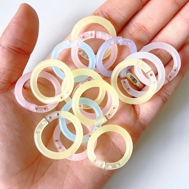 20/50pcs สีสันหลวมแหวน Binding COIL พลาสติกที่ถอดออกได้ Punch แหวนหัวเข็มขัดแฟ้มองค์กร Office Accessorie