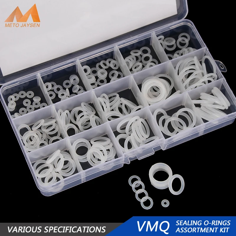 225 peças de vedação de paintball o-rings de silicone branco substituições od 6mm-30mm cs 1.5mm 1.9mm 2.4mm 3.1mm 15 tamanhos bg019