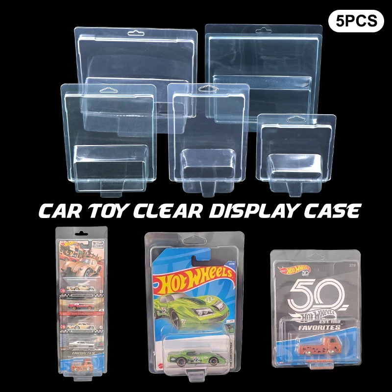 1/5Pcs Car Toy Transparent Display Case Hotwheels Protective Shell Transport Small Car Model Collection Storage Display Box