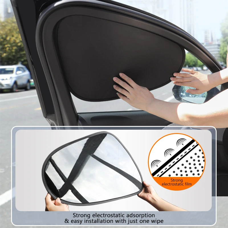 SEAMETAL-visera electrostática para ventana lateral de coche, cortinas parasol de 4 capas, antideslumbrante, bloqueador UV, cubierta de protección solar automática