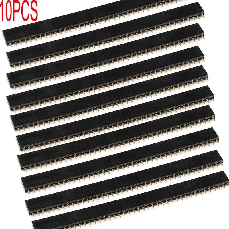 10PCS 1x40Pin 2.54mm Pitch เดี่ยวแถวหญิง PCB ซ็อกเก็ตบอร์ดชาย Pin Header Connector สําหรับ Arduino