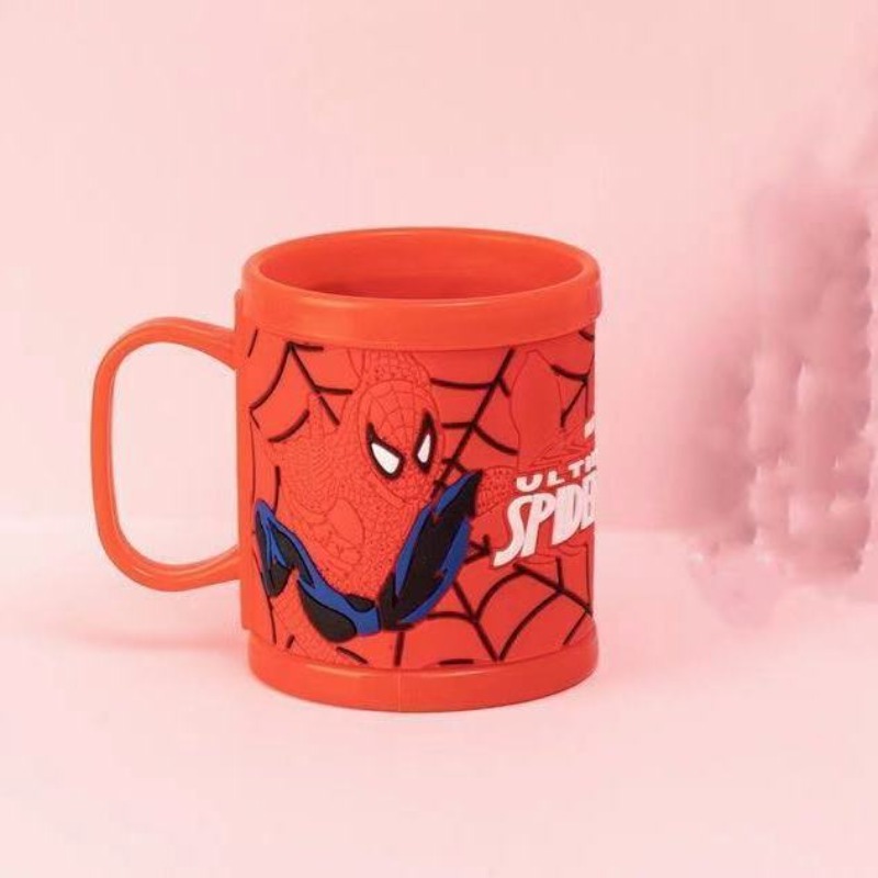 Marvel Spiderman nueva versión coreana para niños de animación personalidad creativa dibujos animados forma linda taza de lavado de plástico anticaída