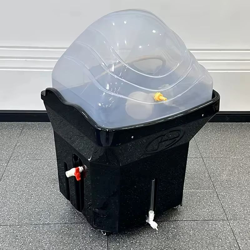 Tragbarer LED-Licht-Shampoo-Stuhl, schwarzes Kopfpflege-Spa-Bett mit Wassertank für Schönheitssalons