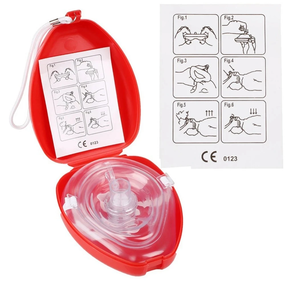 Máscara respiratória profissional de primeiros socorros, proteção contra resgatores, respiração artificial, reutilizável com ferramentas de válvula unidirecional