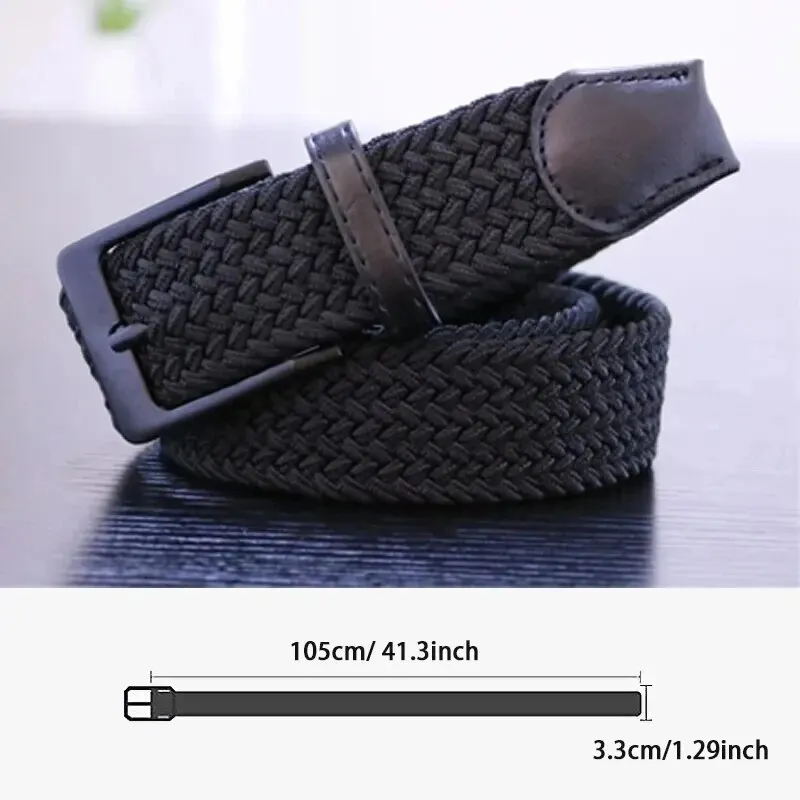 Cinturón para hombre, cinturón elástico tejido informal a la moda para deportes al aire libre, cinturón táctico para mujer, cinturón de escalada con pantalones vaqueros, cinturón Neutral