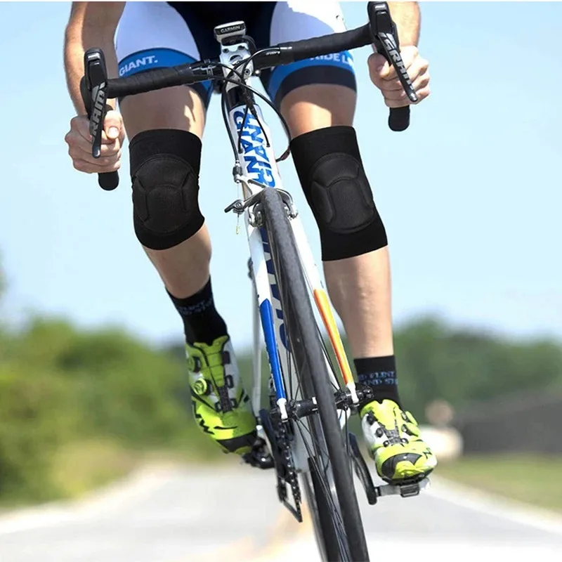 1PC หนาป้องกันกีฬา Kneepad ผู้ชายเข่า Pads สนับสนุนฟิตเนสบาสเกตบอลรั้ง Protector ชาย NonSlip Pads