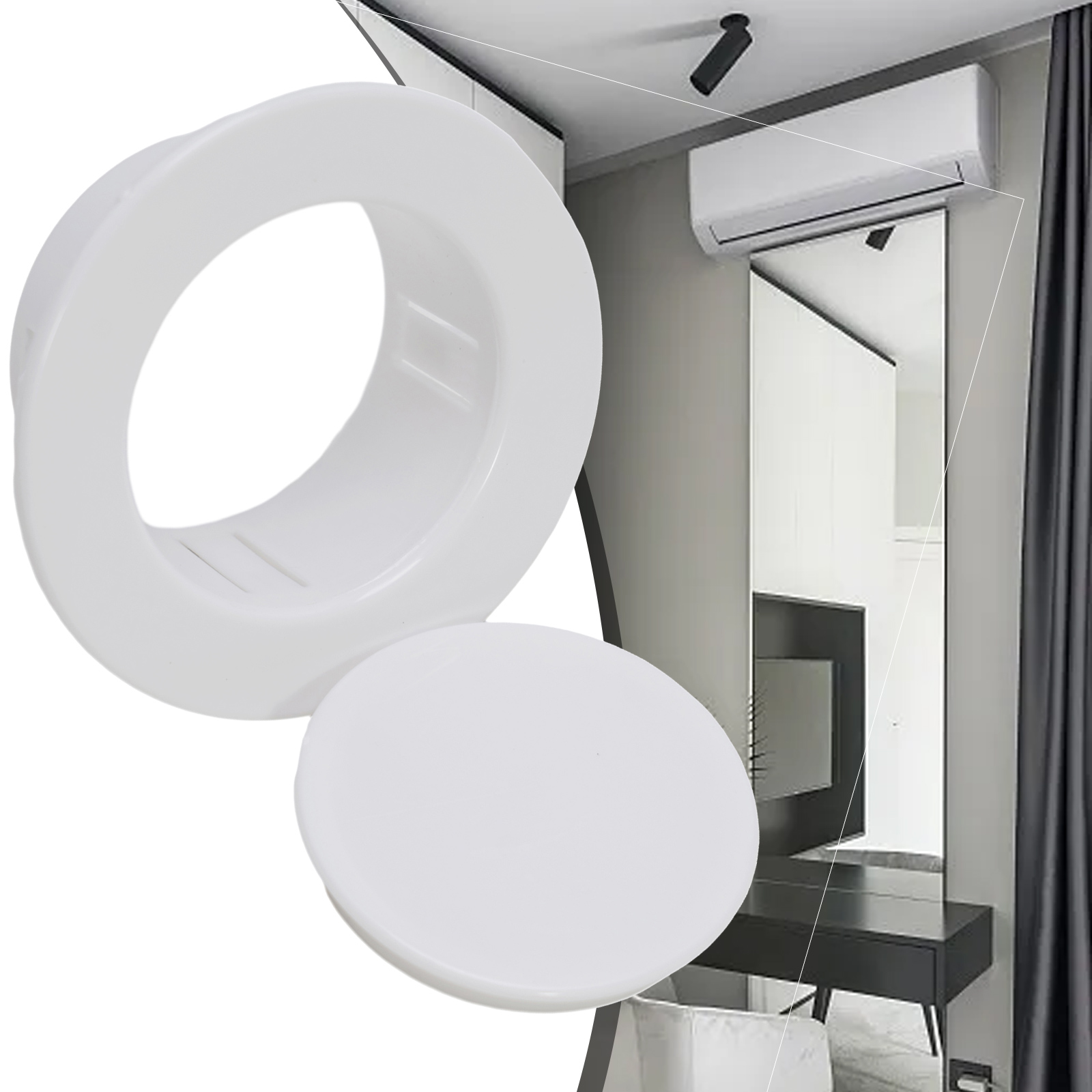 40-100mm decorativo buraco de parede capa protetora aberturas decoração tampa plástico plug para ar condicionado buracos pipeline ferramentas de cozinha