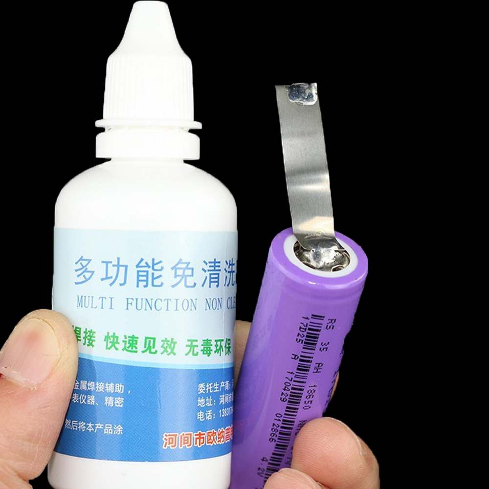 50 ml/bottiglia flusso di saldatura in acciaio inossidabile 18650 riparazione batteria liquido flusso di saldatura rame/ferro/nichel piccolo pezzo strumento di rilavorazione