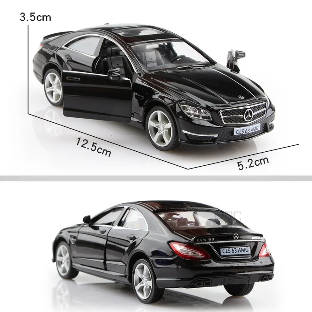 1/36 escala benz cls modelo carro brinquedos liga fundida com puxar para trás pneus de borracha modelos de veículos para meninos crianças presentes coleções