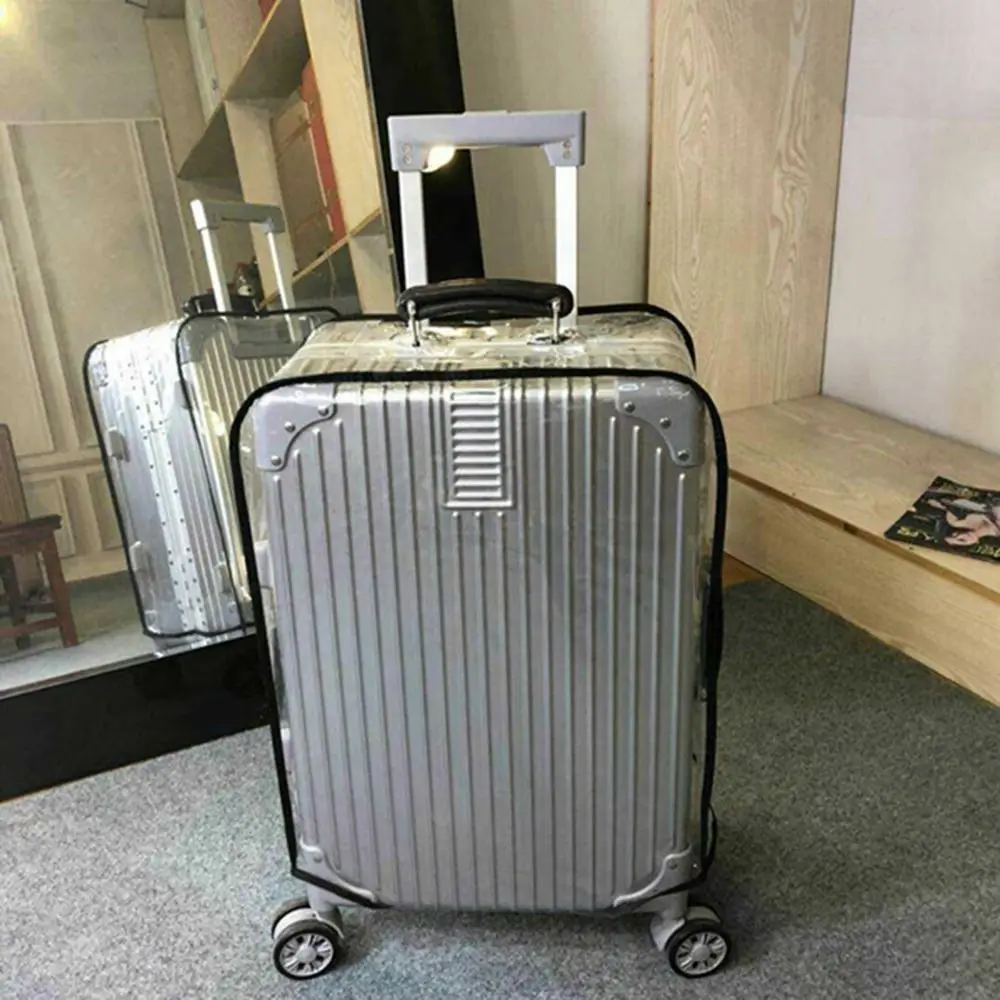 Capa transparente para bagagem de viagem, à prova d'água, protetor de bagagem, à prova de poeira, para mala de 16-30 espaços