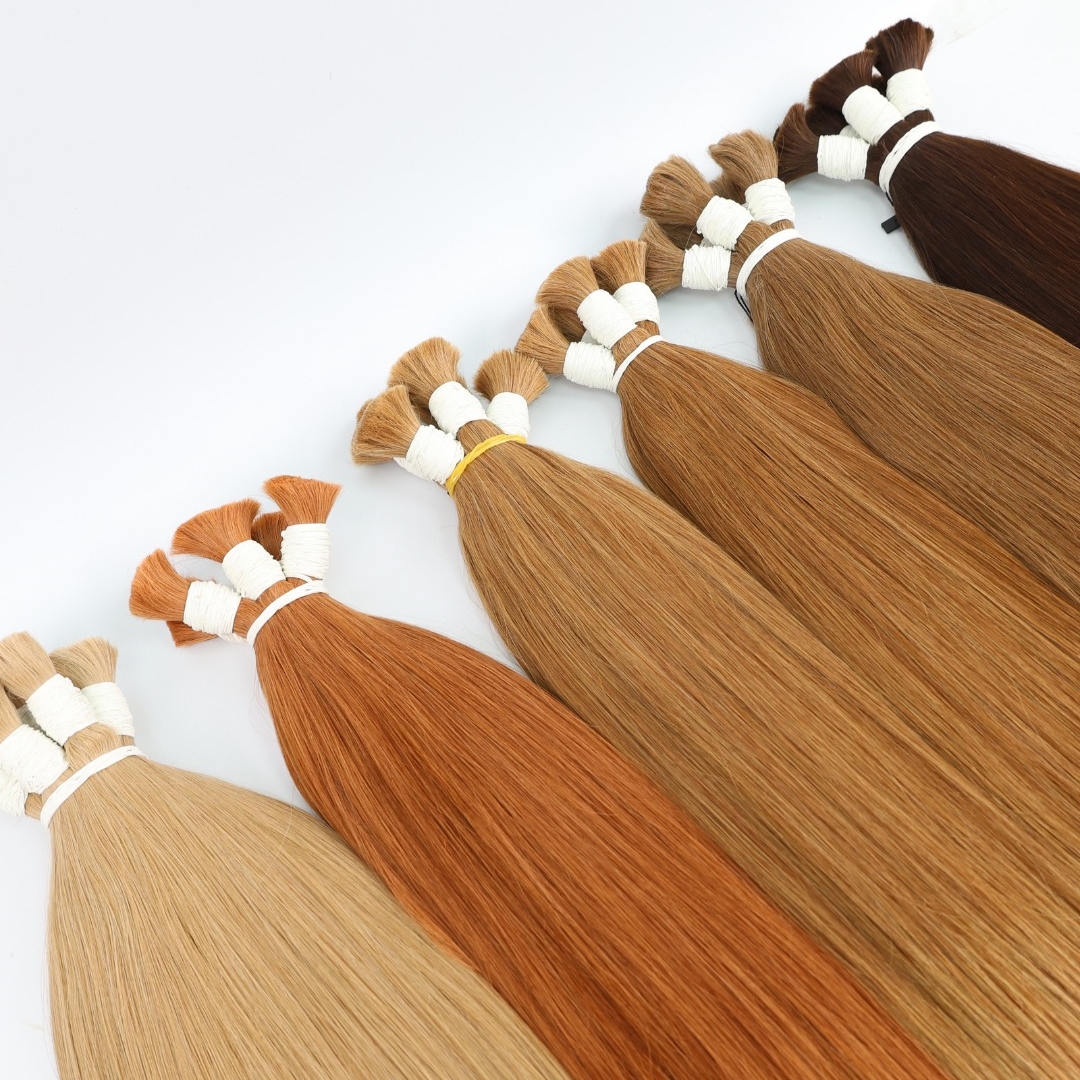 Atacado cabelo humano em massa sem trama virgem remy cabelo vietnamita cabelo reto em massa cabelo natural real sem trama para trança