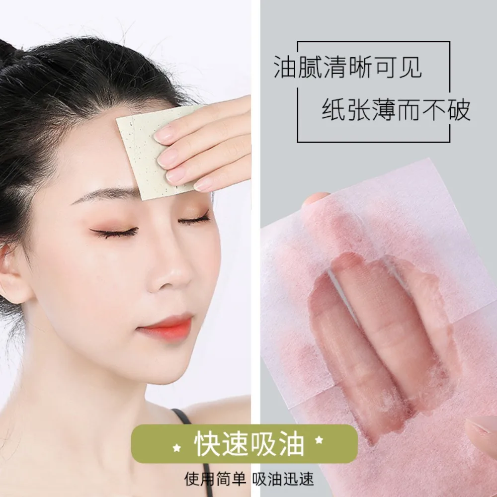 Protable 100Pcs Face Oil Blotting Paper Protable Matting Face Wipes Absorbing Sheet Oily Paper Face Cleansing Faces Oil Blotting