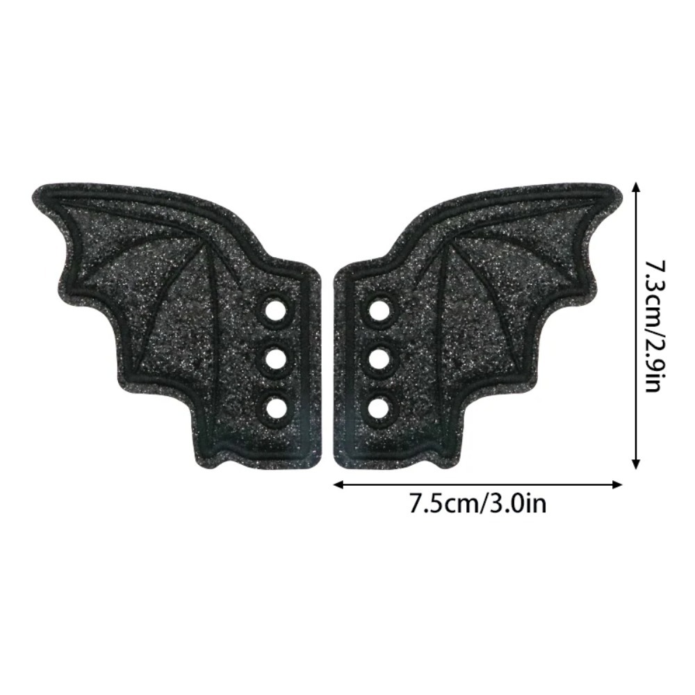 1 Para Ozdób na Buty w Kształcie Skrzydeł Nietoperza z Efektem Bling, Dekoracje do Trampek, Ubrań, Sznurowadeł, Punkowy Prezent na Halloween, Akcesoria