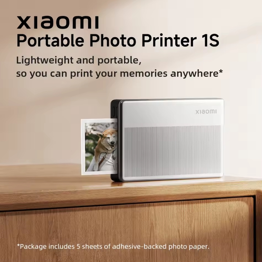 Xiaomi Tragbarer Fotodrucker 1S Bluetooth 5.2 Thermodrucker Multifunktions-AR-Taschendrucker Drahtloser Fotodruck