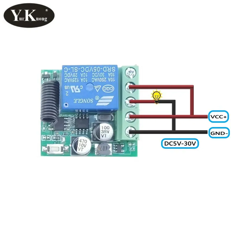 Interruptores inteligentes pequeños interruptores momentáneos RF DC5V6V9V12V14V18V24V28 interruptor inalámbrico protección de seguridad alarma interruptor remoto placa PCB