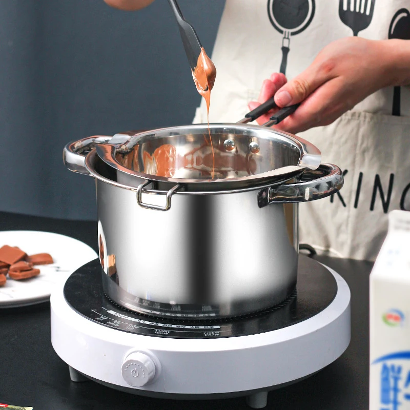 Caldaia per fusione di cera per candele in acciaio inossidabile con manico resistente al calore per la fusione di caramelle al cioccolato e forniture per la produzione di candele