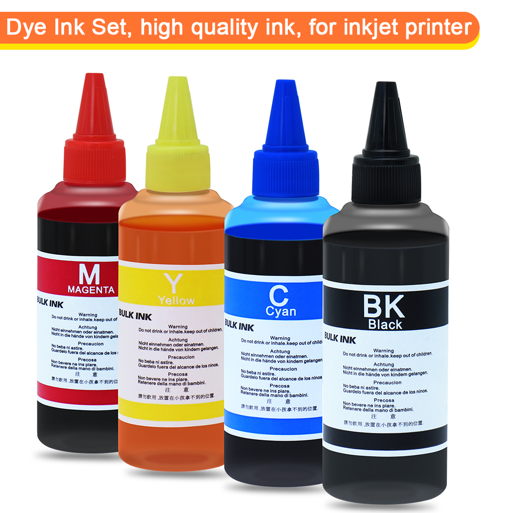 100 ml Dye Ink Universal Refill Ink Kits Anzug für HP Canon Epson Brother Inkjet Drucker BK C M Y Nachfüllbare Patrone Bulk Tinte