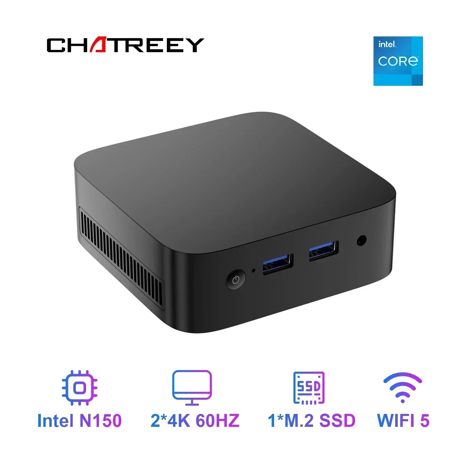 Мини-ПК T10 Intel Twin Lake N150 Windows 11, ультра маленький карманный компьютер, выход 4K, 60 Гц, Wi-Fi5 BT4.2