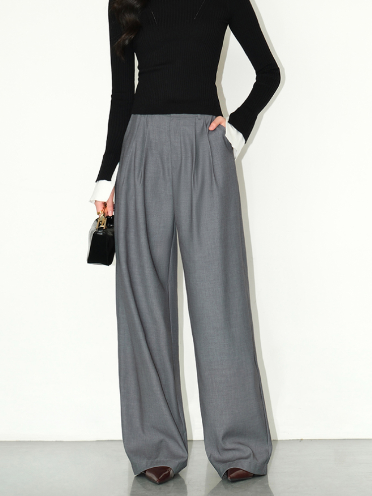 Multicolor Office High-waisted Wide-leg Suit Pants Women's 2025 Autumn Loose and Drape Casual Straight Mopping Trousers