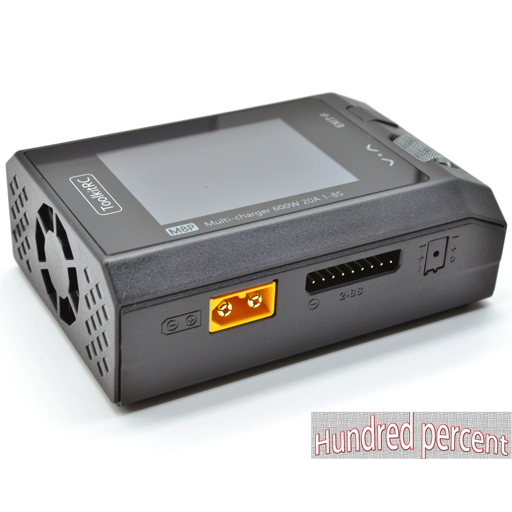 Cargador ToolkitRC M8P con aumento de precisión de potencia de 600W 20A 5V 1-8S Prueba de señal multifuncional M8S actualizado