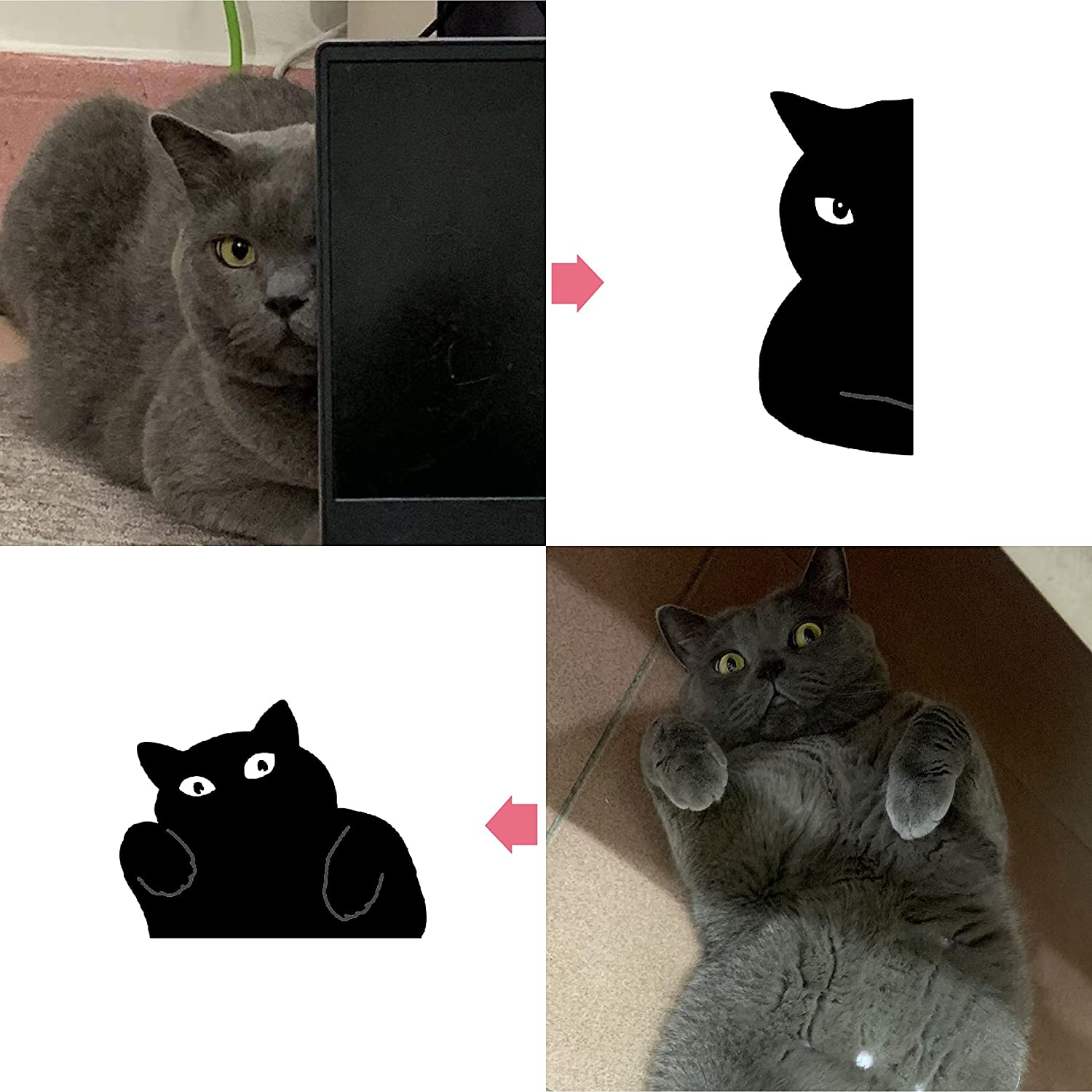 Marcapáginas de gato negro para libros, Clips de página magnéticos de dibujos animados, marcador de libros, regalo de lectura único A7405, 6 uds.