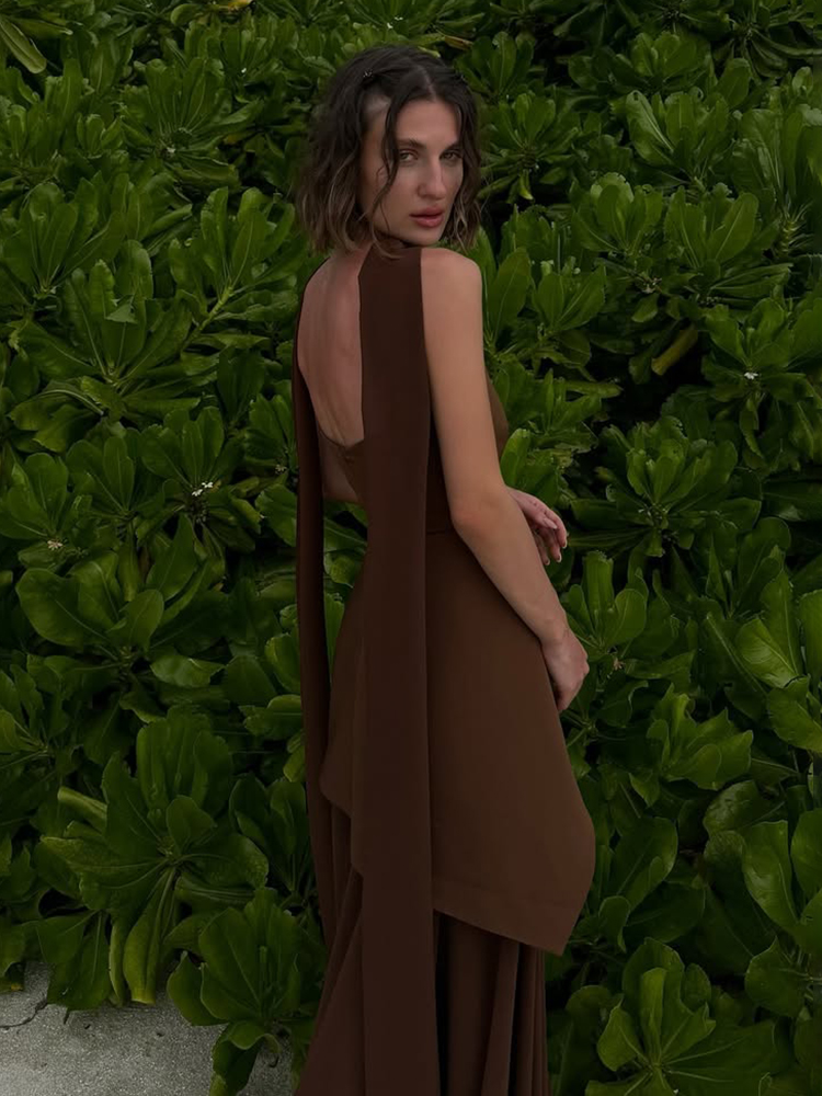 TARUXY Fashion Strapless Dress With Ribbon Female Elegant Sleeveless Mesh Beach Vacation Long Dress 2025 Spring New Women Dress