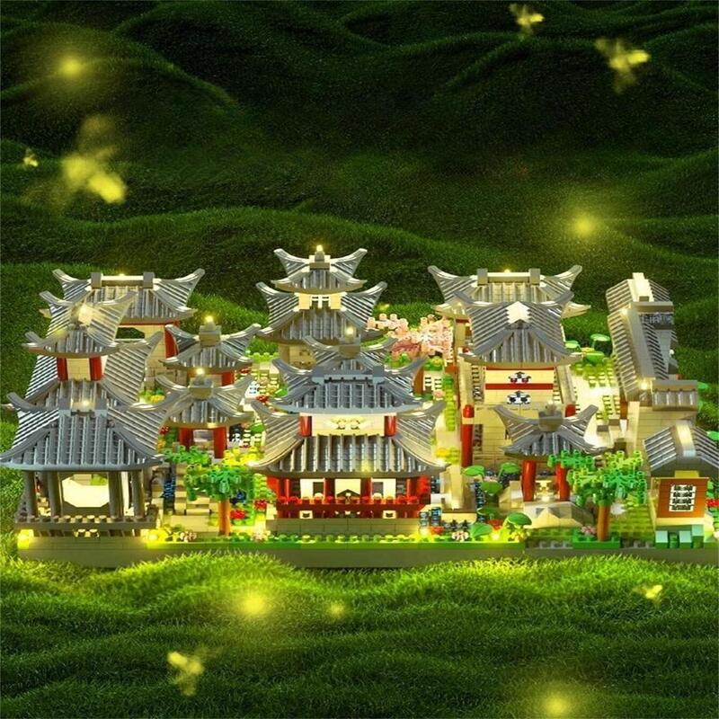 Suzhou jardim quebra-cabeça micro montagem de partículas tipo bloco de construção estilo étnico brinquedo de bloco de construção