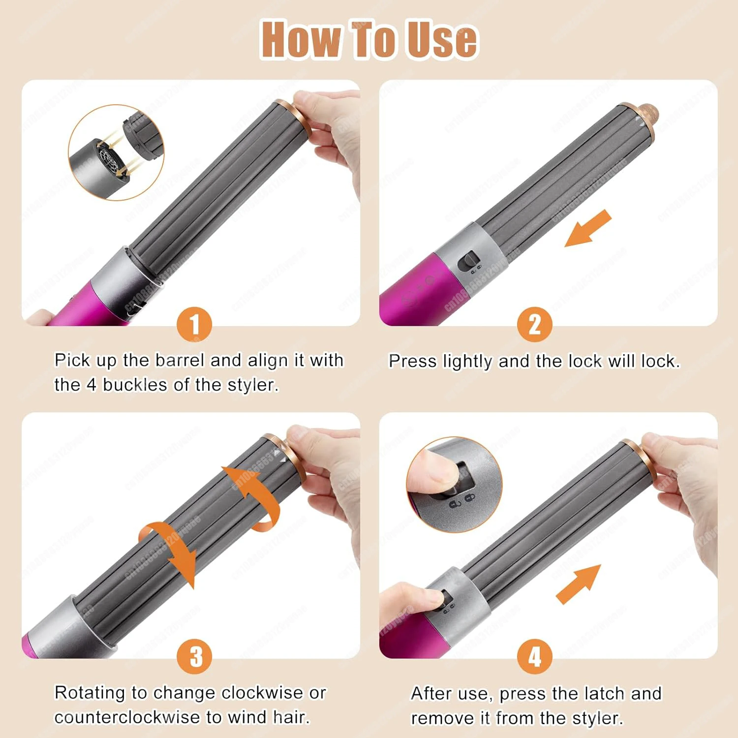 Cyan Hair Dryer Curling Attachment 30/40mm Auto Curling Nozzle For Dyson Supersonic&HS01/05 Airwrap Large Firm Smoothing Brush