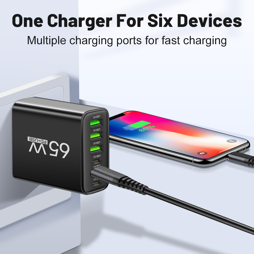 USB 充電器 65 ワット携帯電話充電器急速充電 Xiaomi Samsung Huawei P70 旅行充電アダプタ iPhone 急速充電器