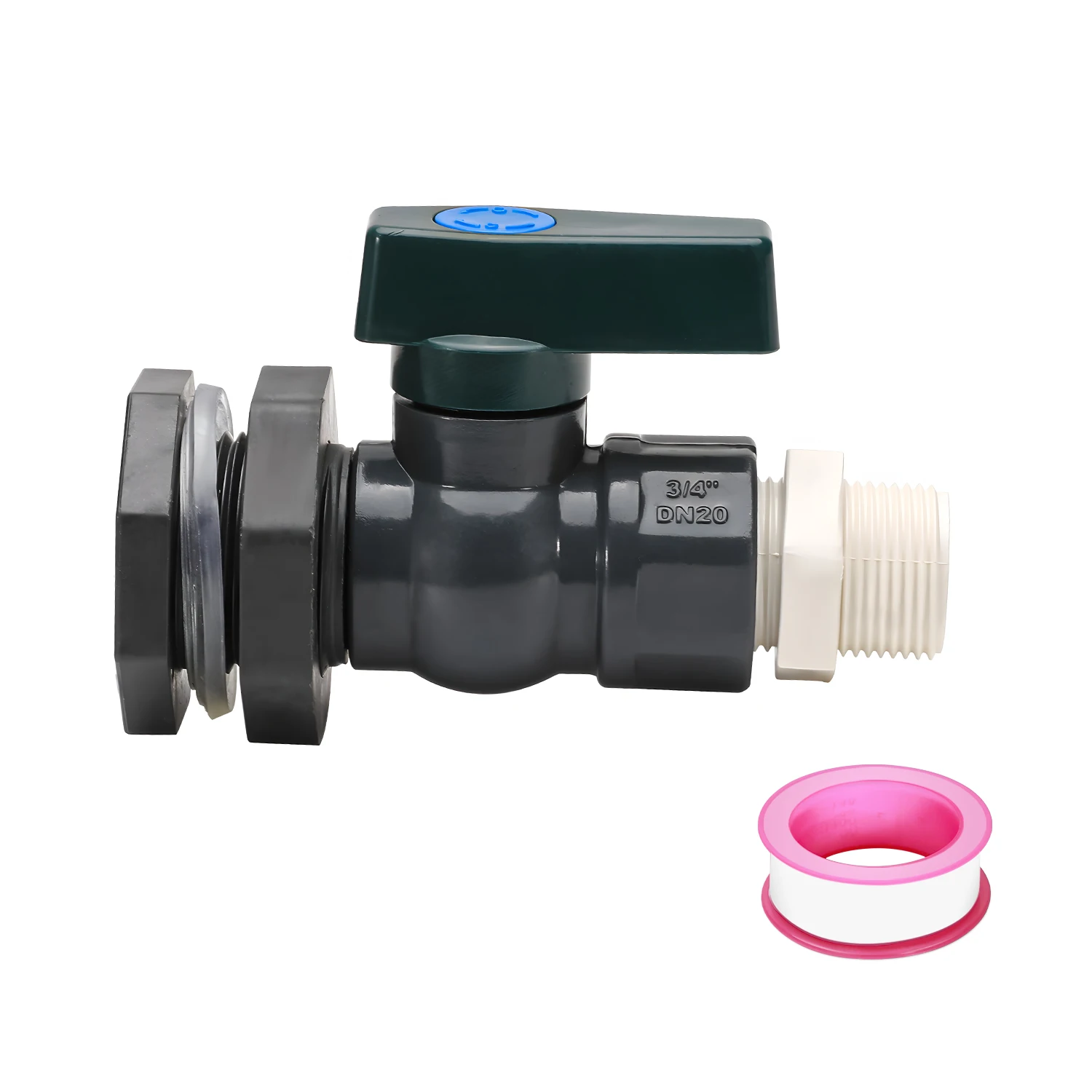 Kit deviatore per canna di pioggia in PVC, valvola per canna di pioggia da 3/4 pollici, kit rubinetto per canna di pioggia con adattatore per raccordo per paratia