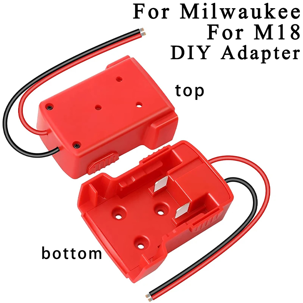 Conector adaptador de batería de litio para Milwaukee para batería de iones de litio M18 de 18V, adaptador de rueda de fuente de alimentación DIY, soporte de base 48-11-1815