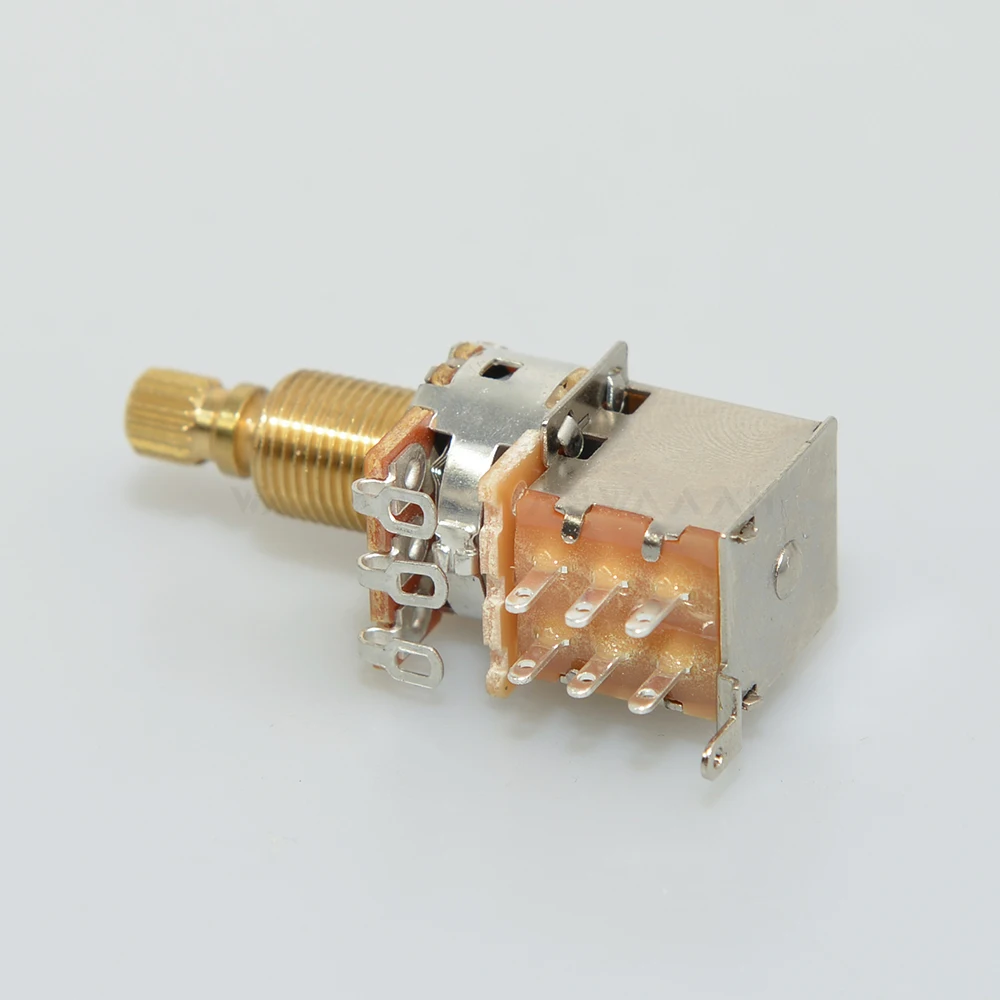 1 Chiếc Đàn Guitar Đẩy/Đẩy Chiết Áp A250K/B250K/A500K/B500K Đồng Ngắn Dài Chia Trục Mới phiên Bản Không Dây Kéo Nữa