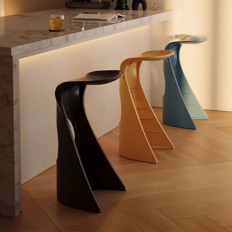 Cadeira de bar nórdica, moderna, de plástico, sala de estar, móveis, altura, acessórios interiores, cadeira de bar, elegância criativa, cadeiras de arte