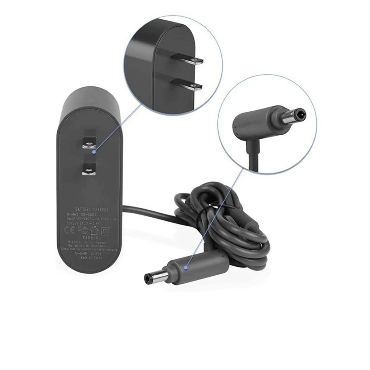 For Dyson V6 V7 V8 Vacuum Cleaner Charger Adapter Replaceable Parts Lithium Ion Battery Power Supply Cord