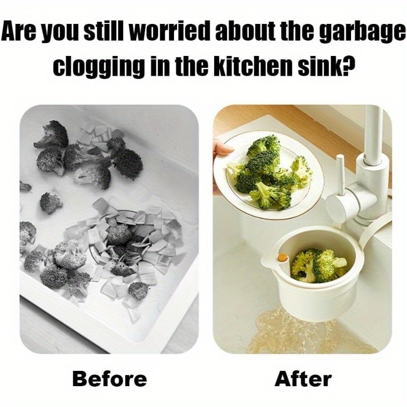 Selbstreinigender Push-Type-Spülbeckensiebkorb – Automatischer Abflusskorb für Lebensmittelabfälle mit abnehmbarem Boden, einfache Installation