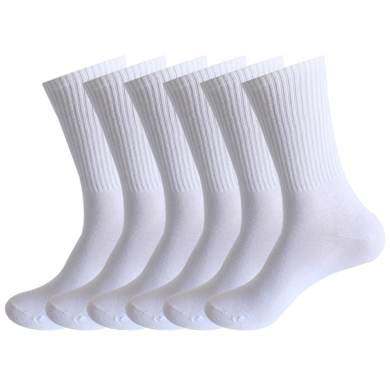 Calcetines largos de algodón Unisex, calcetín desodorante antibacteriano de alta calidad, Color blanco y negro, ideal para oficina, deporte y negocios, 1 par